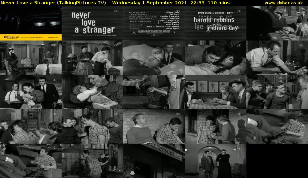 Never Love a Stranger (TalkingPictures TV) Wednesday 1 September 2021 22:35 - 00:25