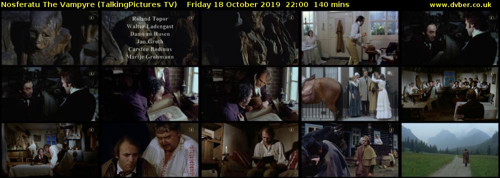 Nosferatu The Vampyre (TalkingPictures TV) Friday 18 October 2019 22:00 - 00:20
