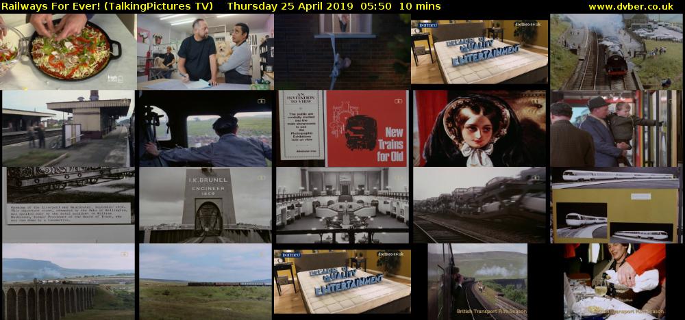 Railways For Ever! (TalkingPictures TV) Thursday 25 April 2019 05:50 - 06:00