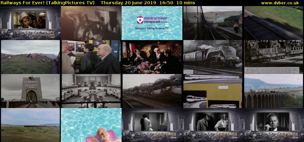 Railways For Ever! (TalkingPictures TV) Thursday 20 June 2019 16:50 - 17:00