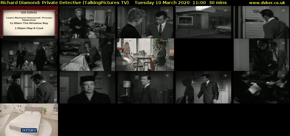 Richard Diamond: Private Detective (TalkingPictures TV) Tuesday 10 March 2020 11:00 - 11:30