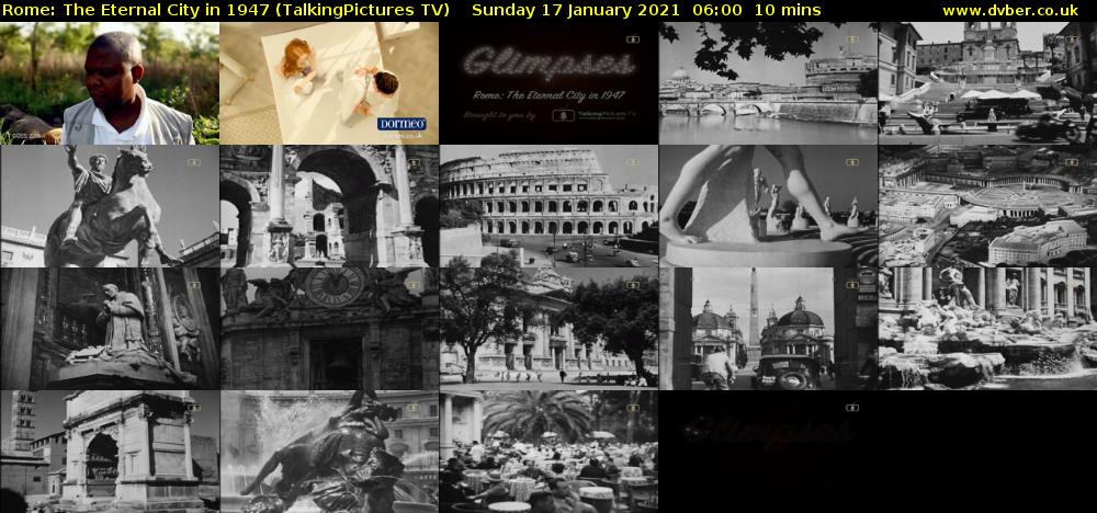 Rome: The Eternal City in 1947 (TalkingPictures TV) Sunday 17 January 2021 06:00 - 06:10