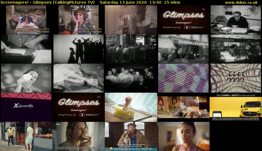 Screenagers! - Glimpses (TalkingPictures TV) Saturday 13 June 2020 13:40 - 13:55
