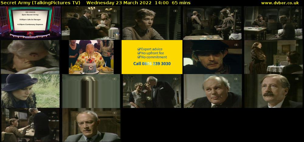 Secret Army (TalkingPictures TV) Wednesday 23 March 2022 14:00 - 15:05