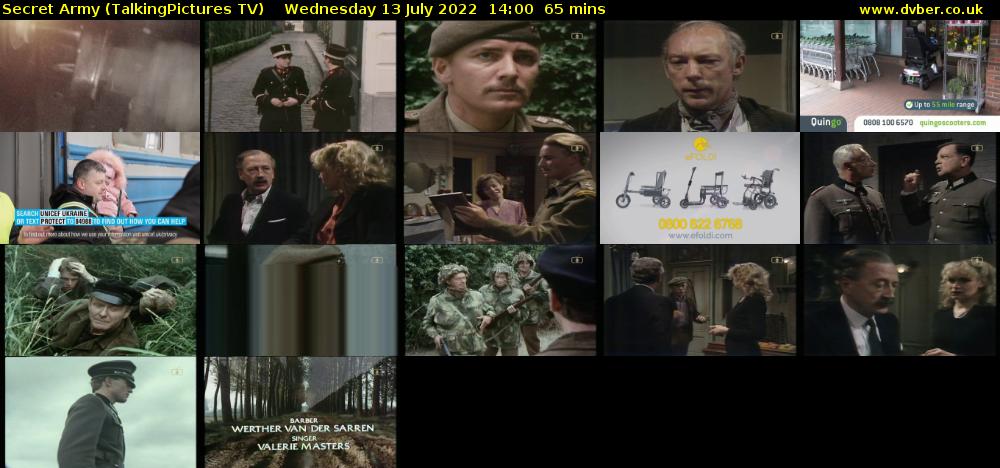 Secret Army (TalkingPictures TV) Wednesday 13 July 2022 14:00 - 15:05