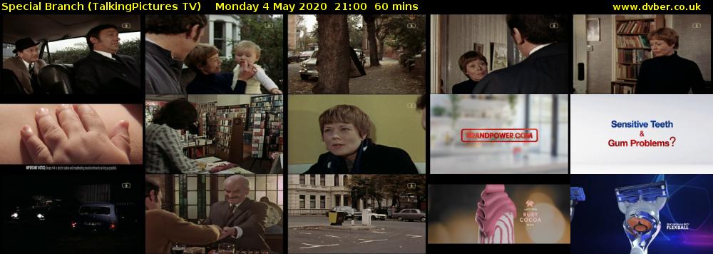 Special Branch (TalkingPictures TV) Monday 4 May 2020 21:00 - 22:00