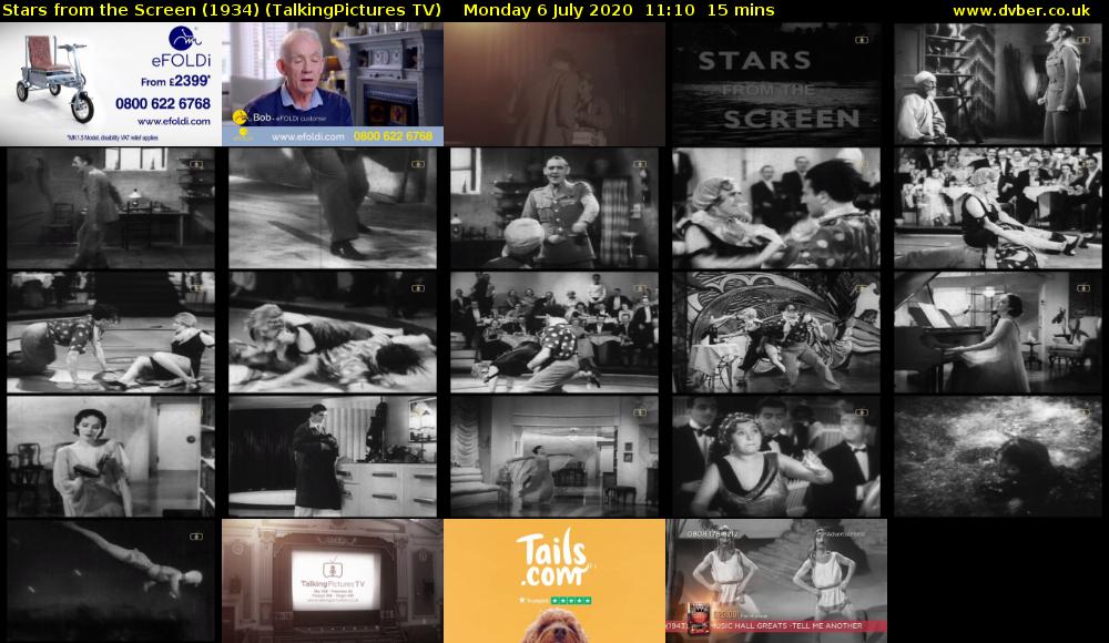 Stars from the Screen (1934) (TalkingPictures TV) Monday 6 July 2020 11:10 - 11:25