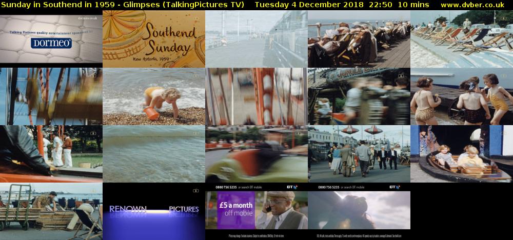 Sunday in Southend in 1959 - Glimpses (TalkingPictures TV) Tuesday 4 December 2018 22:50 - 23:00