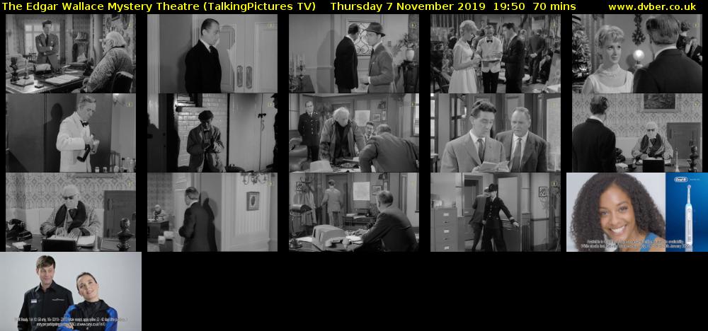 The Edgar Wallace Mystery Theatre (TalkingPictures TV) Thursday 7 November 2019 19:50 - 21:00