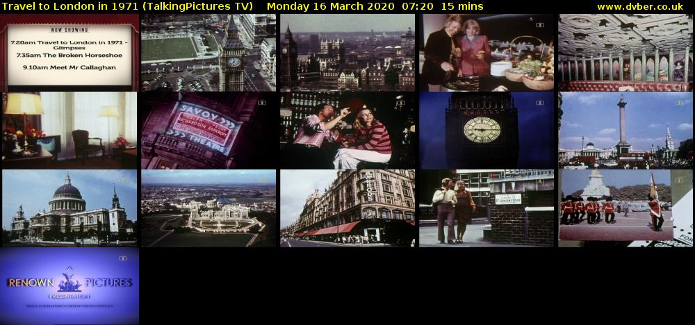 Travel to London in 1971 (TalkingPictures TV) Monday 16 March 2020 07:20 - 07:35