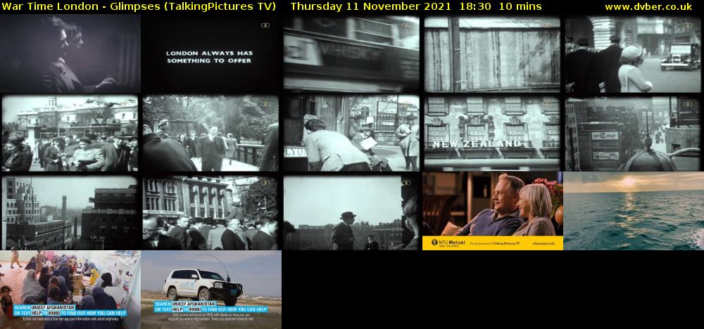 War Time London - Glimpses (TalkingPictures TV) Thursday 11 November 2021 18:30 - 18:40