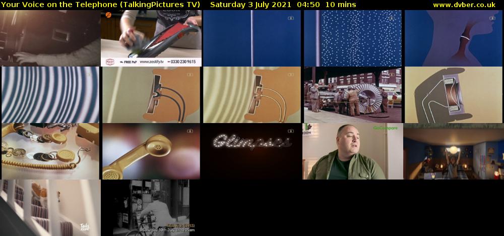 Your Voice on the Telephone (TalkingPictures TV) Saturday 3 July 2021 04:50 - 05:00