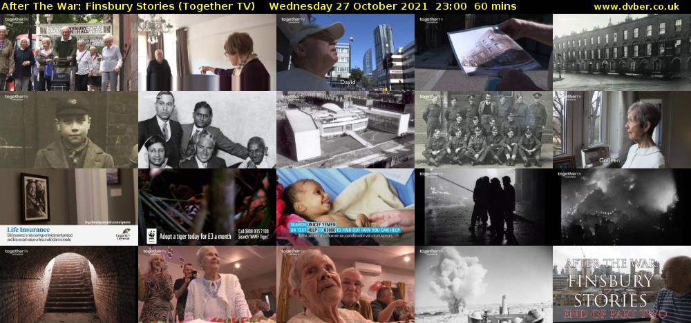 After The War: Finsbury Stories (Together TV) Wednesday 27 October 2021 23:00 - 00:00