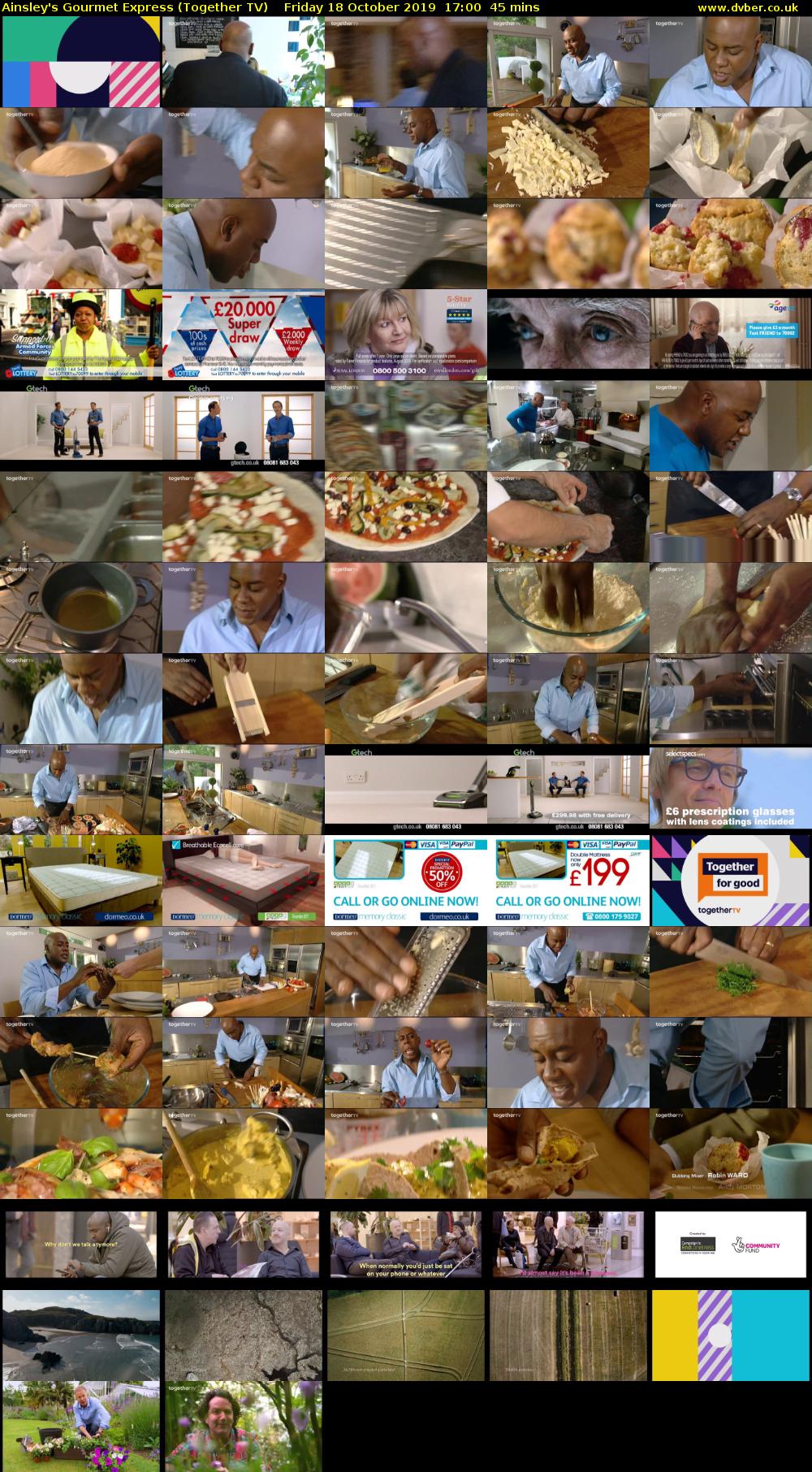 Ainsley's Gourmet Express (Together TV) Friday 18 October 2019 17:00 - 17:45