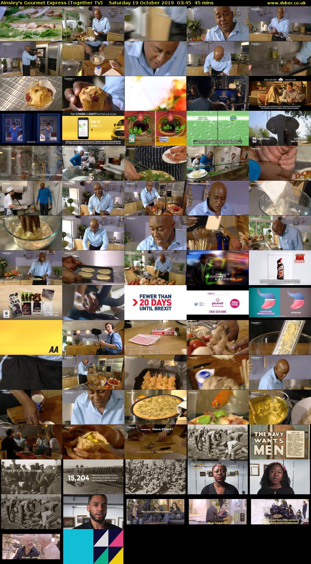 Ainsley's Gourmet Express (Together TV) Saturday 19 October 2019 03:45 - 04:30