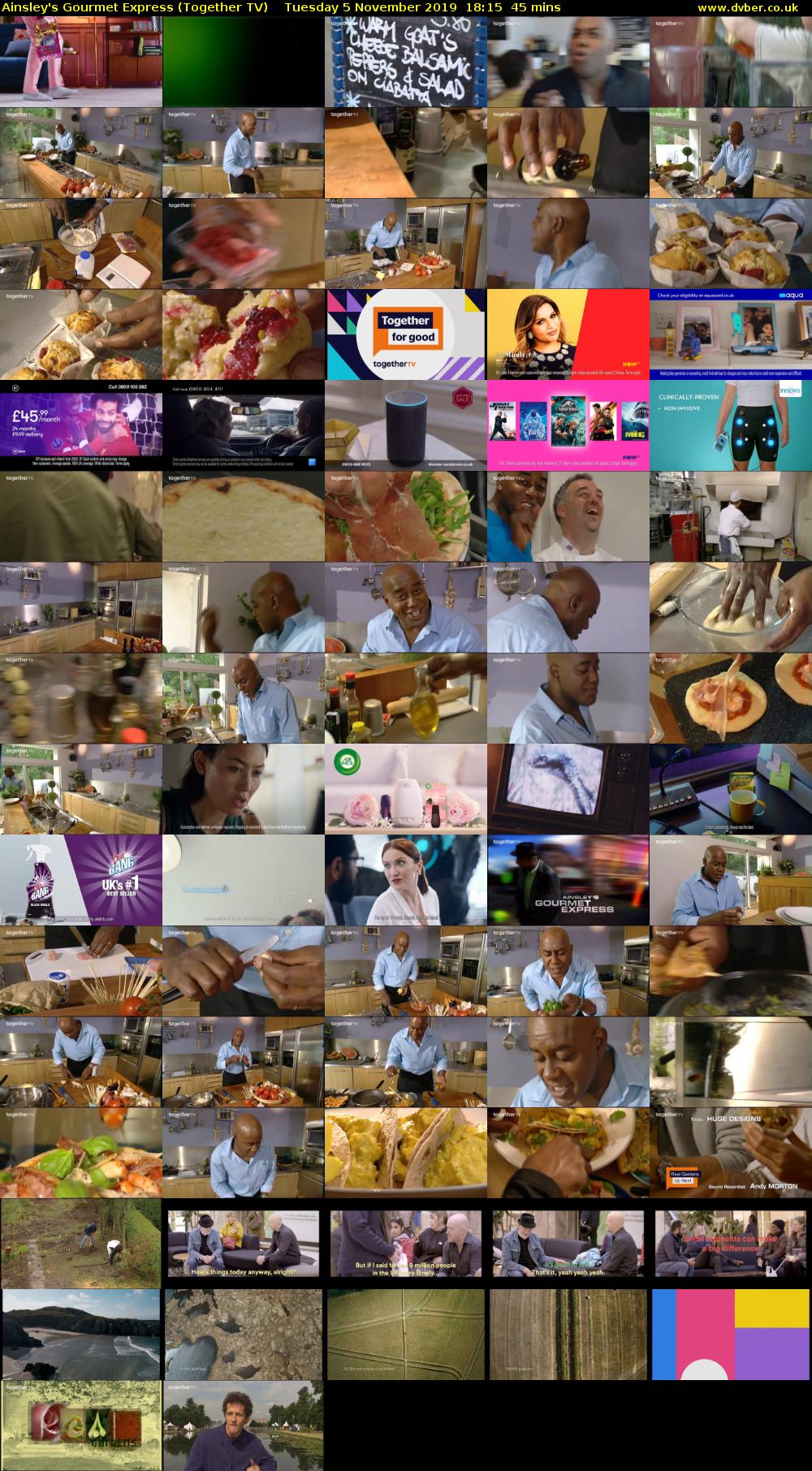 Ainsley's Gourmet Express (Together TV) Tuesday 5 November 2019 18:15 - 19:00