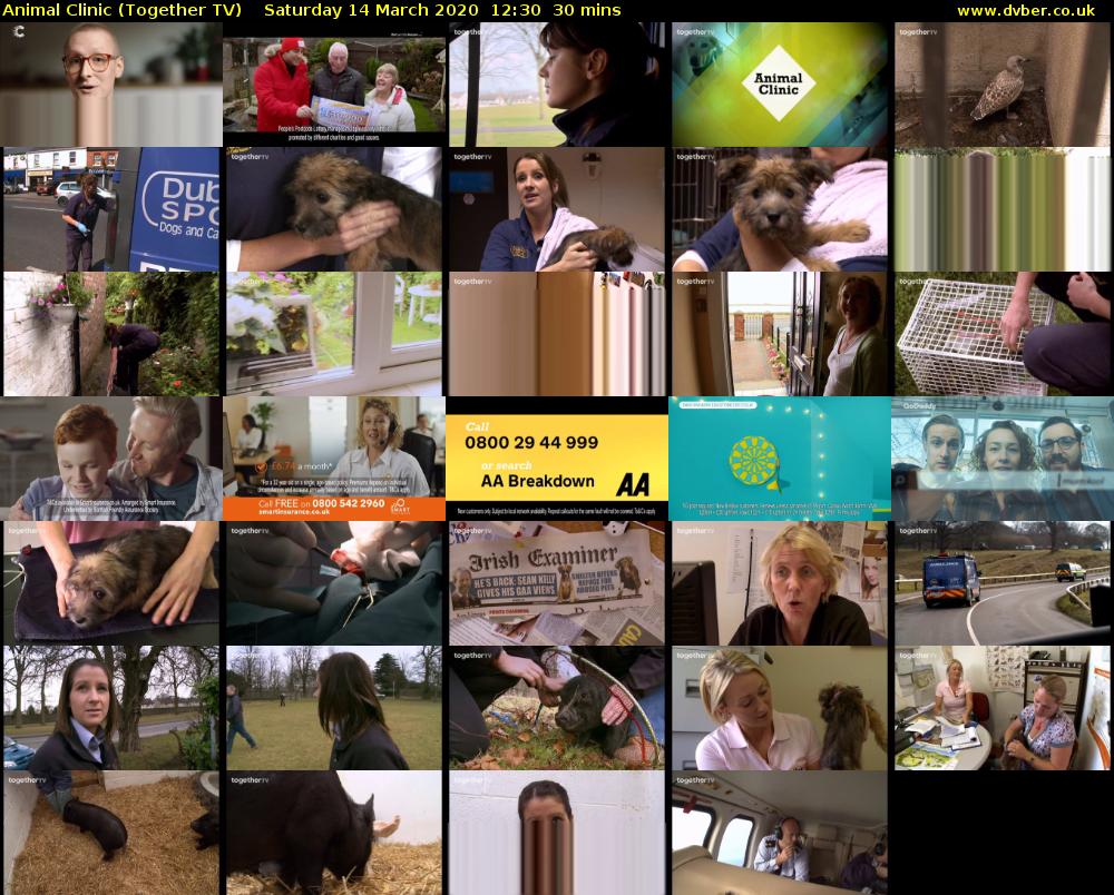 Animal Clinic (Together TV) Saturday 14 March 2020 12:30 - 13:00