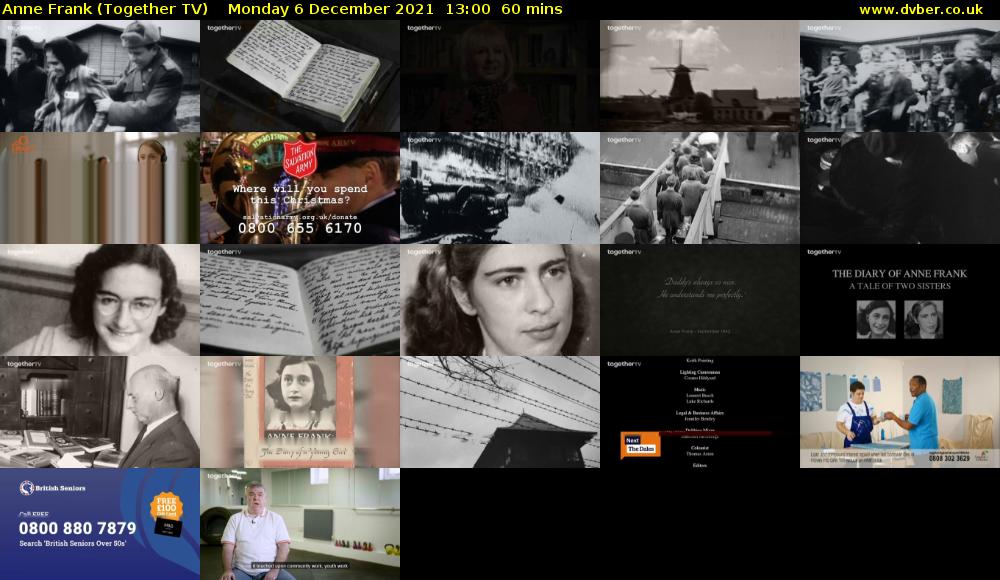 Anne Frank (Together TV) Monday 6 December 2021 13:00 - 14:00