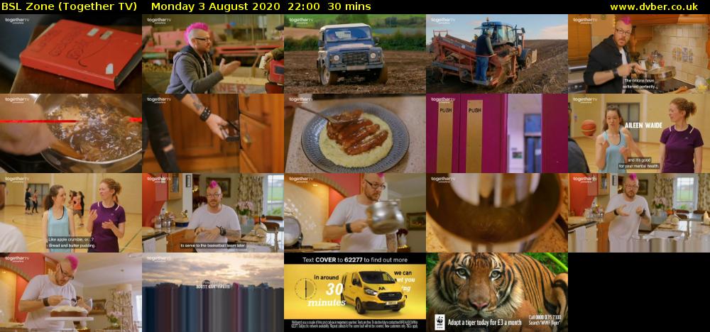 BSL Zone (Together TV) Monday 3 August 2020 22:00 - 22:30