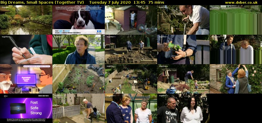 Big Dreams, Small Spaces (Together TV) Tuesday 7 July 2020 13:45 - 15:00