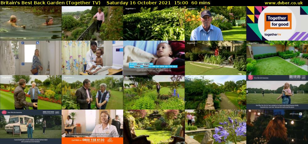 Britain's Best Back Garden (Together TV) Saturday 16 October 2021 15:00 - 16:00