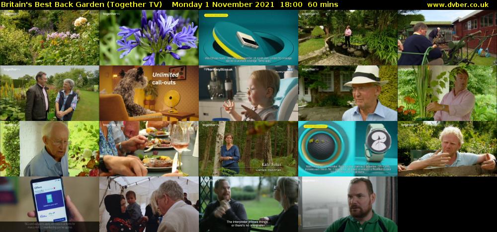 Britain's Best Back Garden (Together TV) Monday 1 November 2021 18:00 - 19:00