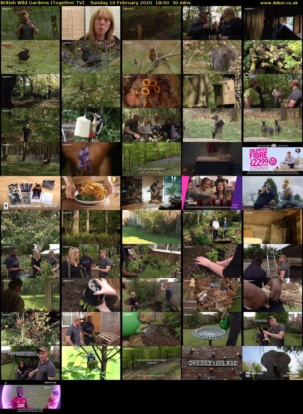 British Wild Gardens (Together TV) Sunday 16 February 2020 18:00 - 18:30