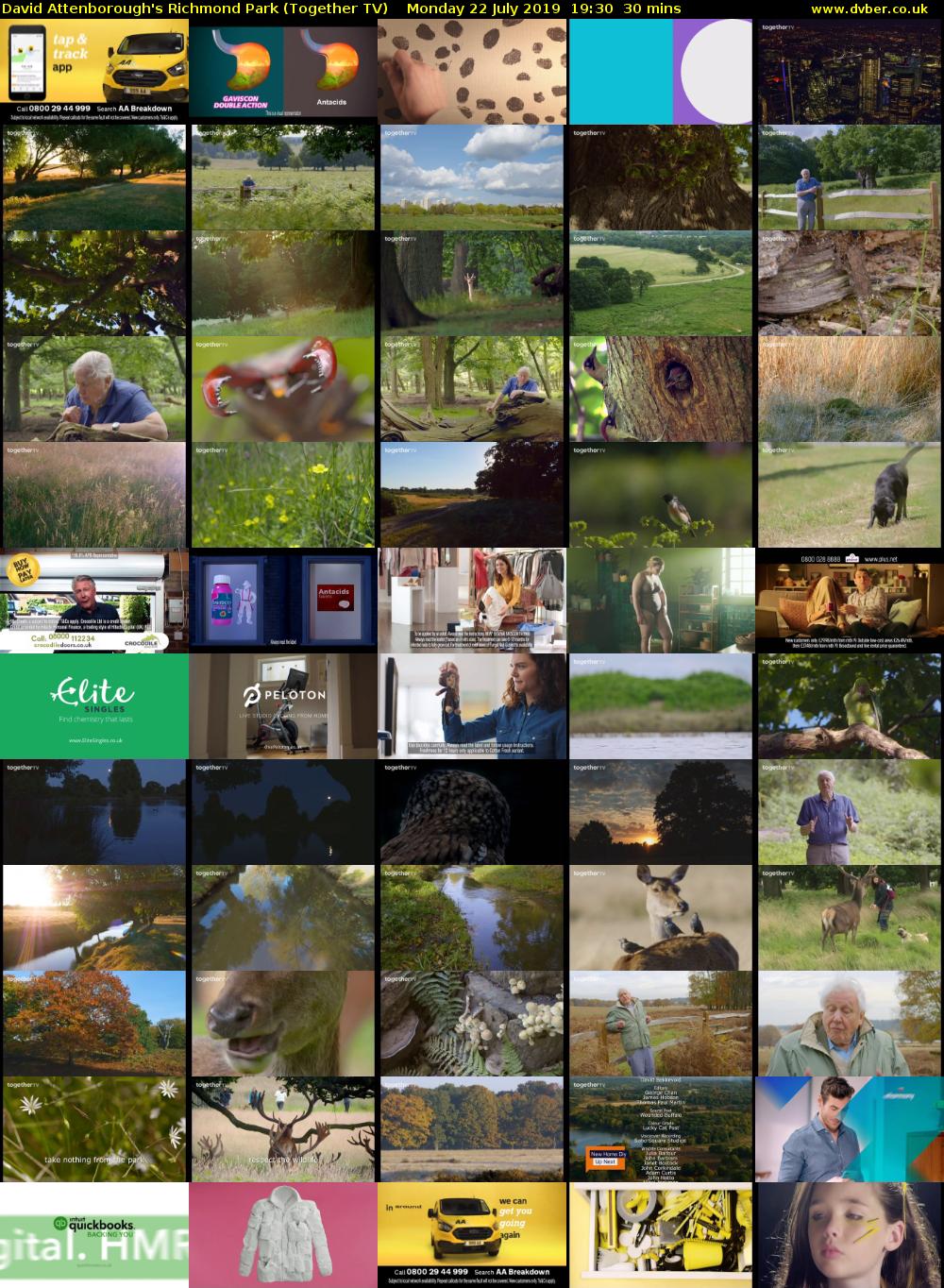 David Attenborough's Richmond Park (Together TV) Monday 22 July 2019 19:30 - 20:00