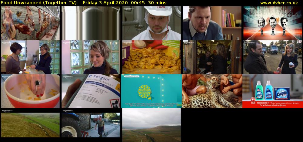 Food Unwrapped (Together TV) Friday 3 April 2020 00:45 - 01:15