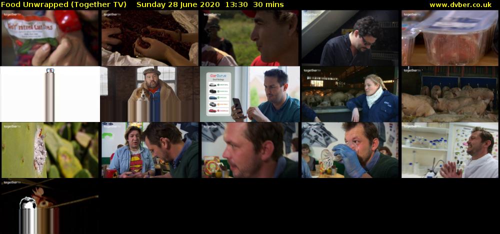Food Unwrapped (Together TV) Sunday 28 June 2020 13:30 - 14:00