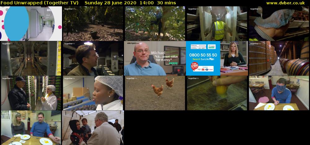 Food Unwrapped (Together TV) Sunday 28 June 2020 14:00 - 14:30