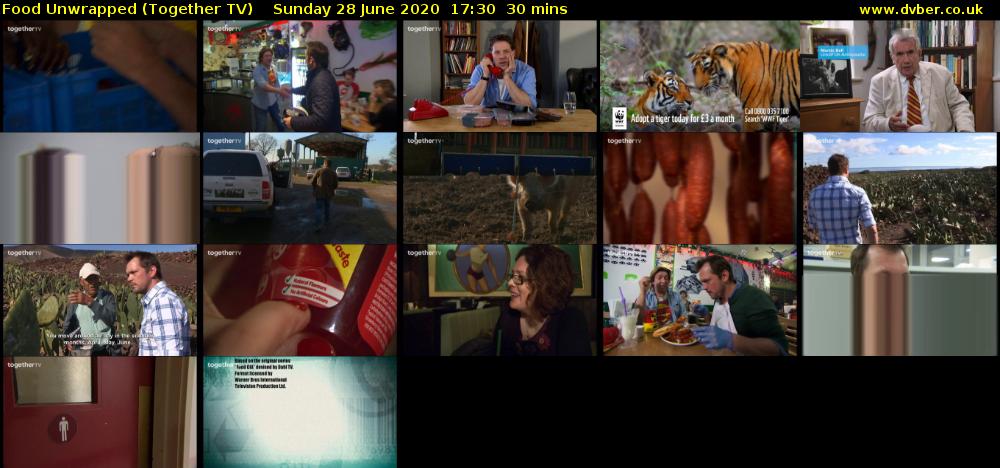 Food Unwrapped (Together TV) Sunday 28 June 2020 17:30 - 18:00