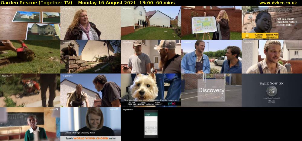 Garden Rescue (Together TV) Monday 16 August 2021 13:00 - 14:00