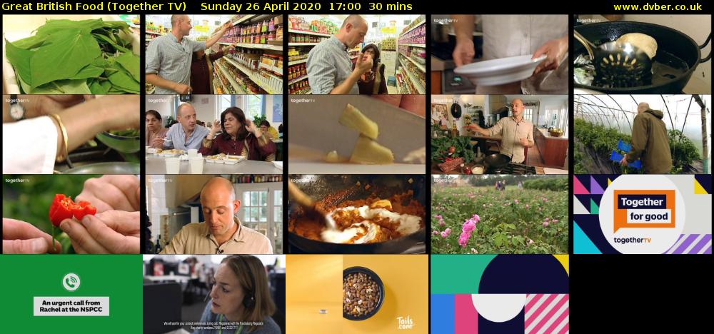 Great British Food (Together TV) Sunday 26 April 2020 17:00 - 17:30