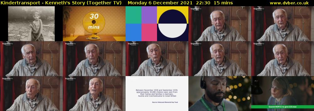 Kindertransport - Kenneth's Story (Together TV) Monday 6 December 2021 22:30 - 22:45