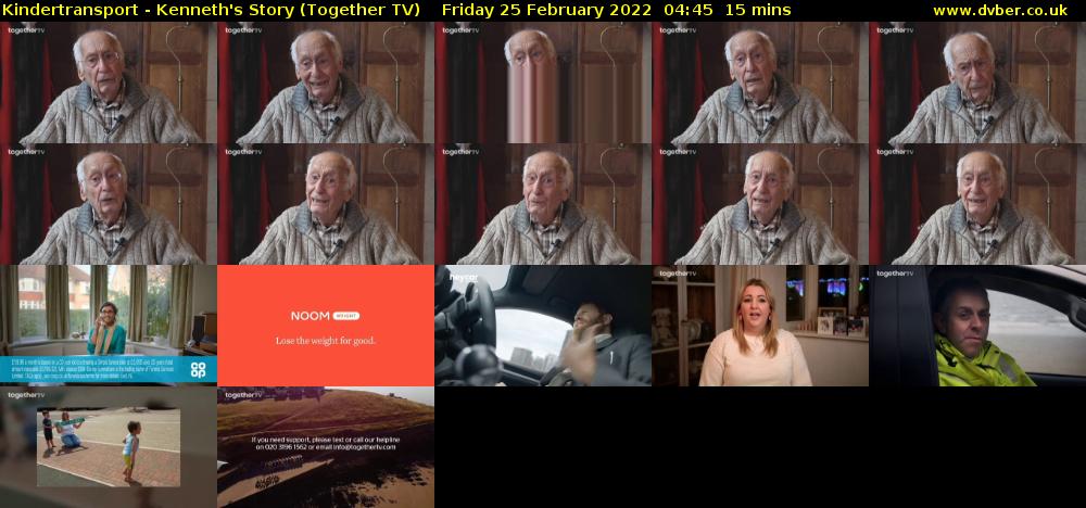 Kindertransport - Kenneth's Story (Together TV) Friday 25 February 2022 04:45 - 05:00