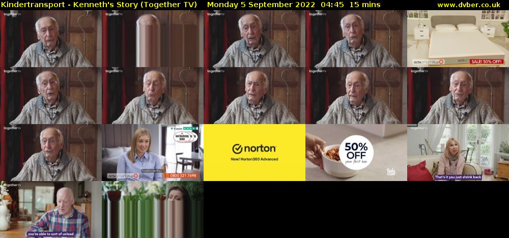 Kindertransport - Kenneth's Story (Together TV) Monday 5 September 2022 04:45 - 05:00
