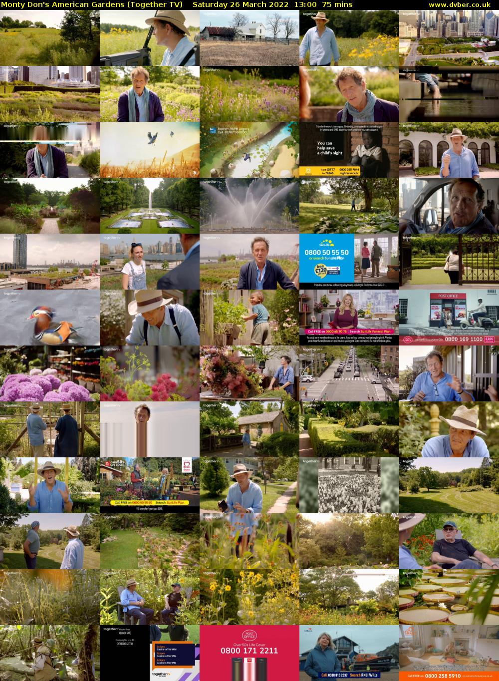 Monty Don's American Gardens (Together TV) Saturday 26 March 2022 13:00 - 14:15