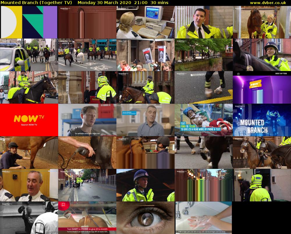 Mounted Branch (Together TV) Monday 30 March 2020 21:00 - 21:30