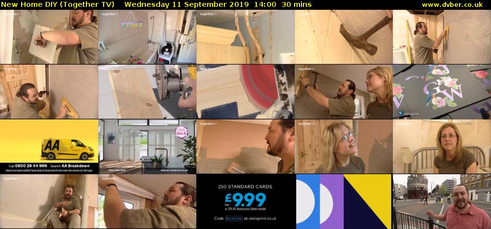 New Home DIY (Together TV) Wednesday 11 September 2019 14:00 - 14:30
