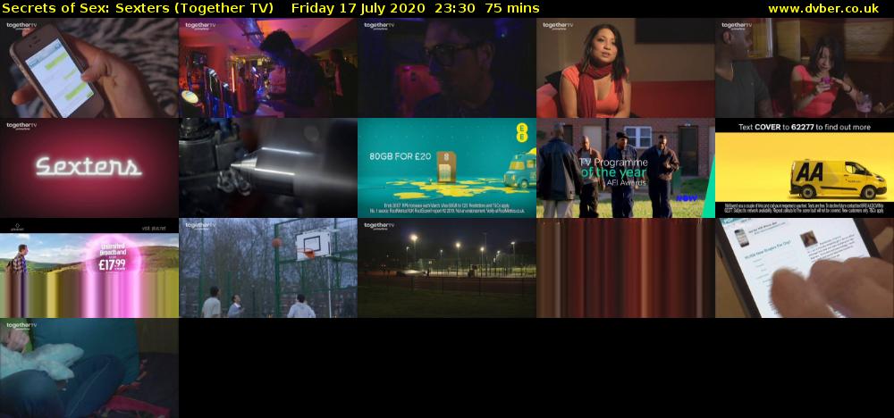 Secrets of Sex: Sexters (Together TV) Friday 17 July 2020 23:30 - 00:45