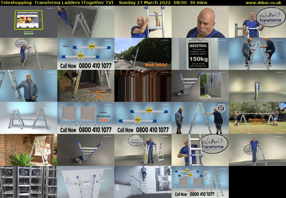 Teleshopping: Transforma Ladders (Together TV) Sunday 27 March 2022 08:00 - 08:30