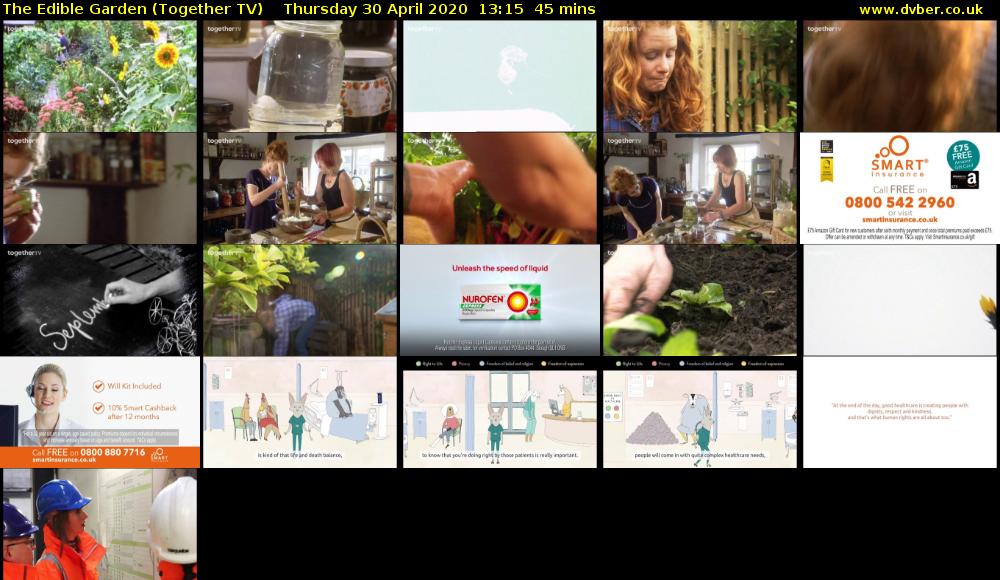 The Edible Garden (Together TV) Thursday 30 April 2020 13:15 - 14:00