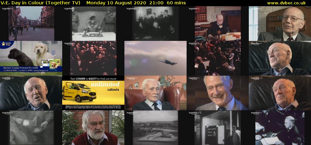 V.E. Day in Colour (Together TV) Monday 10 August 2020 21:00 - 22:00