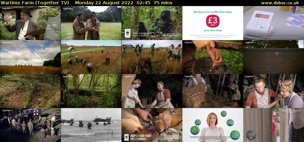 Wartime Farm (Together TV) Monday 22 August 2022 02:45 - 04:00