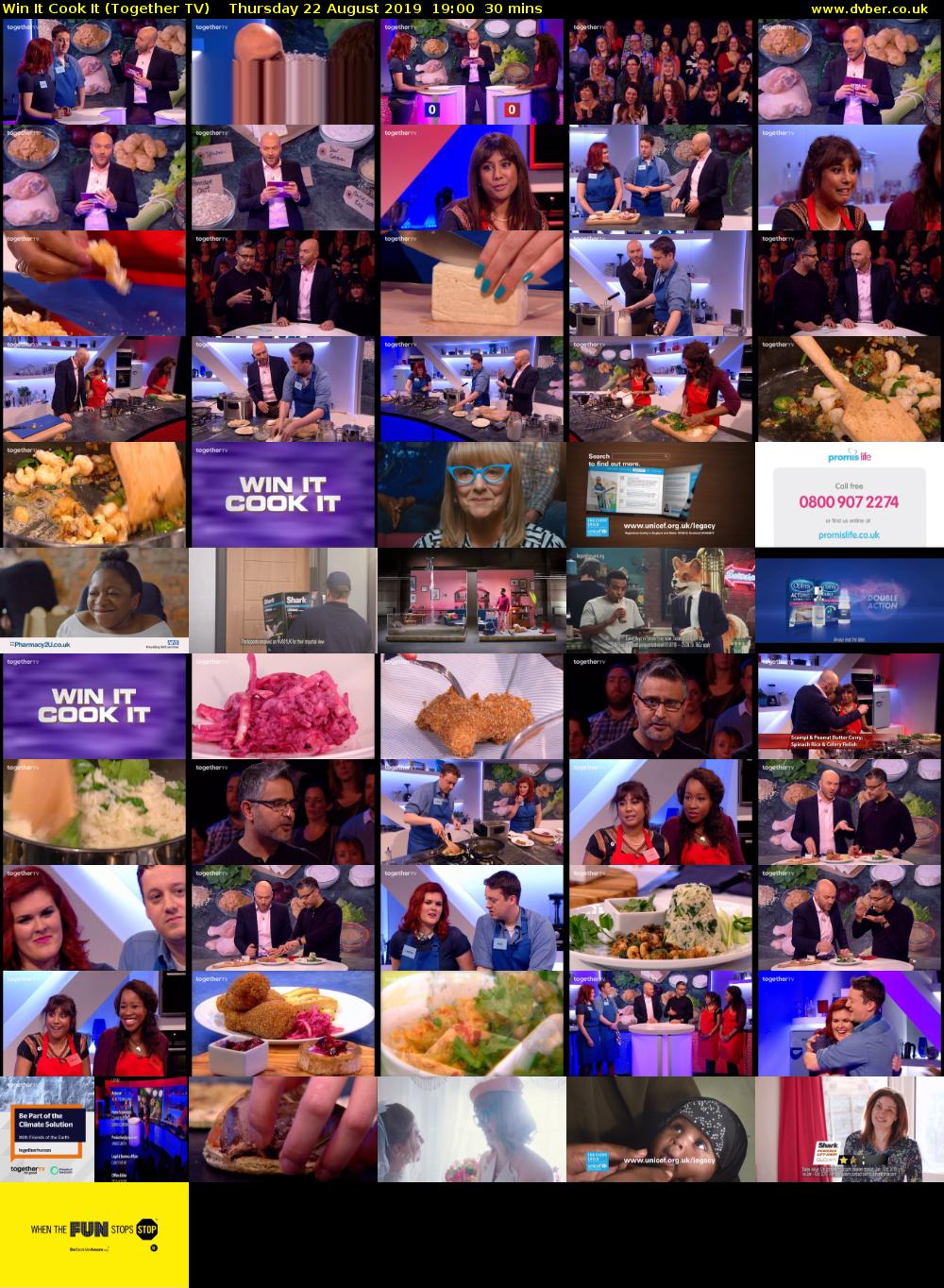 Win It Cook It (Together TV) Thursday 22 August 2019 19:00 - 19:30
