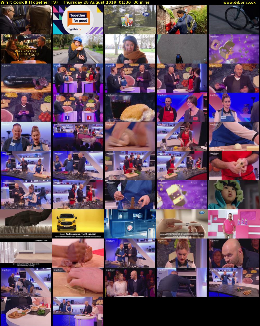 Win It Cook It (Together TV) Thursday 29 August 2019 01:30 - 02:00