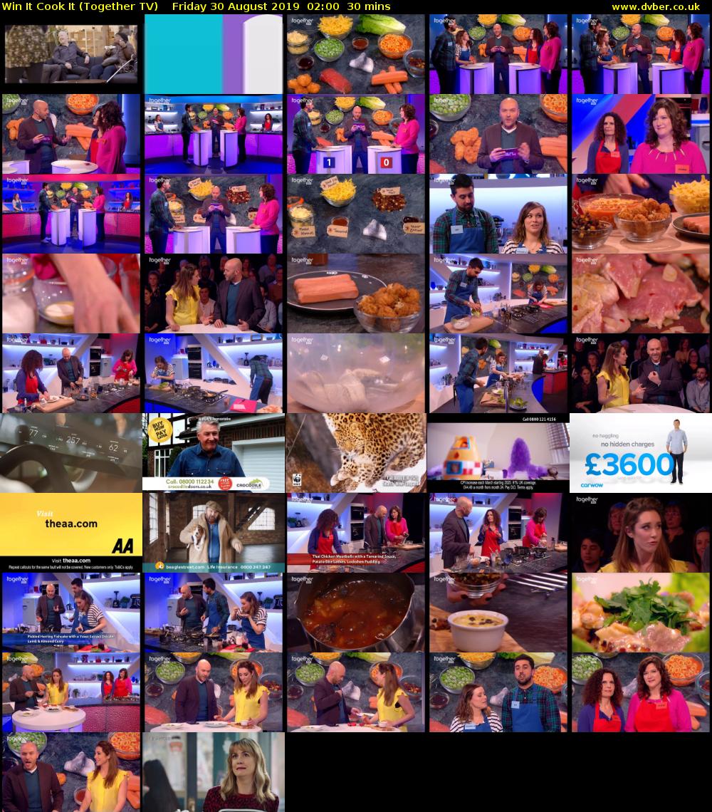 Win It Cook It (Together TV) Friday 30 August 2019 02:00 - 02:30
