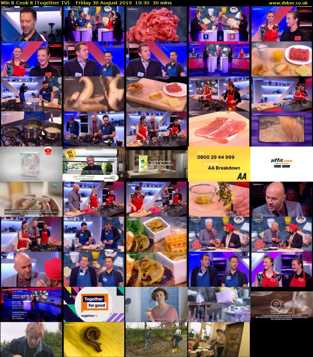 Win It Cook It (Together TV) Friday 30 August 2019 19:30 - 20:00