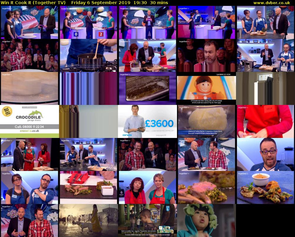 Win It Cook It (Together TV) Friday 6 September 2019 19:30 - 20:00